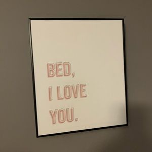 Bed I love you sign